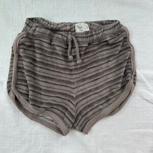 Nico Nico Cleo Terry Runner Short Striped Lounge Casual Grey Kids Size 4Y